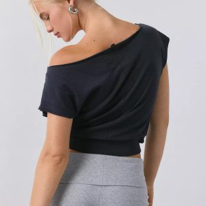 The-Shoulder Banded Hem Tee